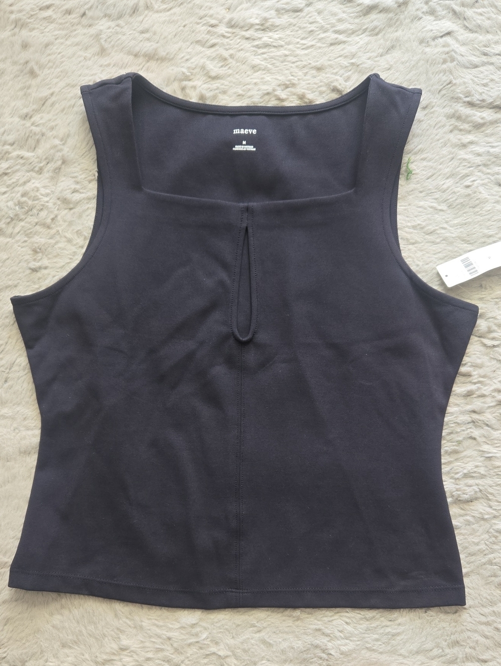 Anthropologie Maeve Black Keyhole Top